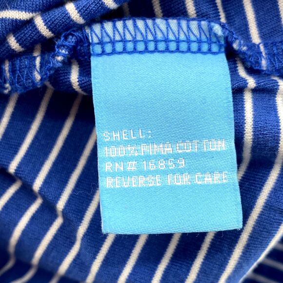 J. McLaughlin Polo Shirt Mens Medium Blue Striped Golf Preppy Tennis core Sports - Picture 8 of 9